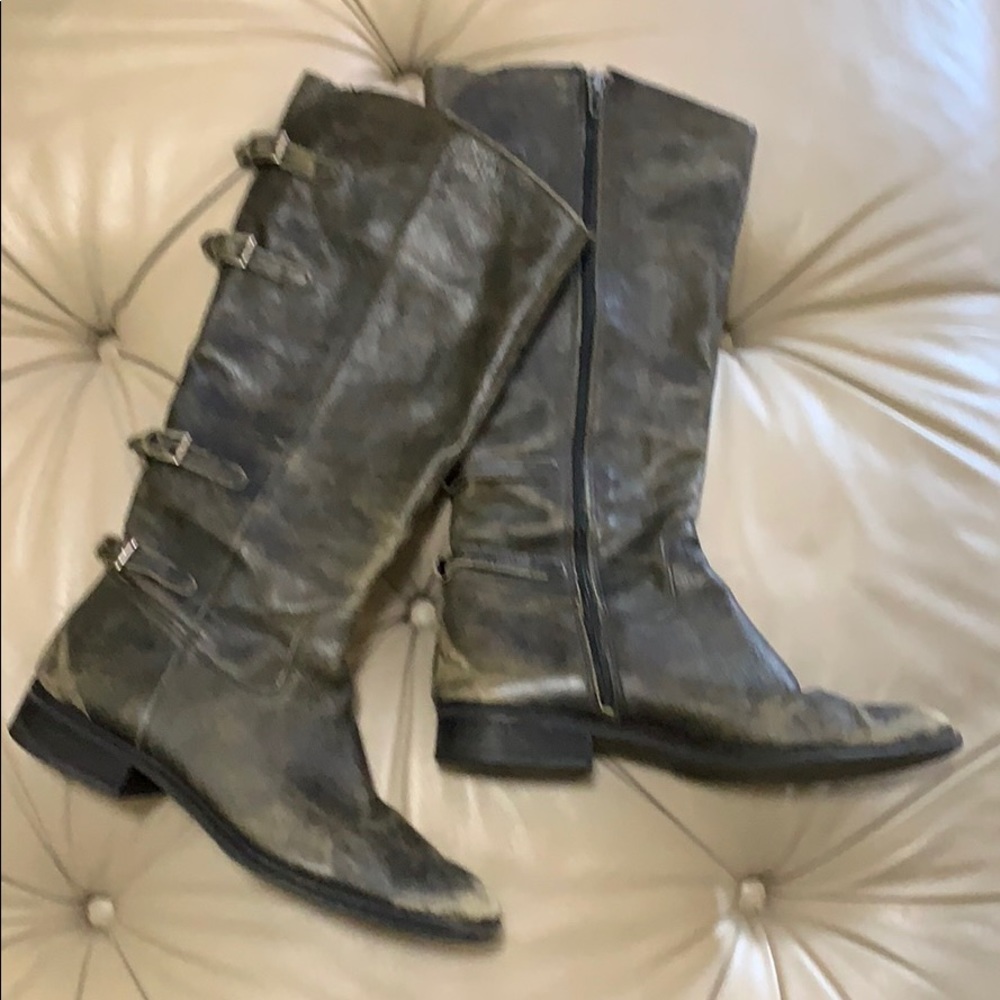 Distressed Leather Boots